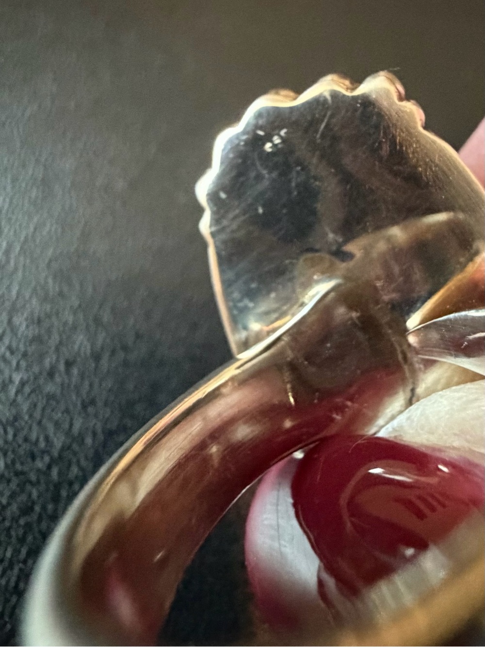 Native Pink Carved Conch Ring in Sterling Silver - Picture 7 of 10